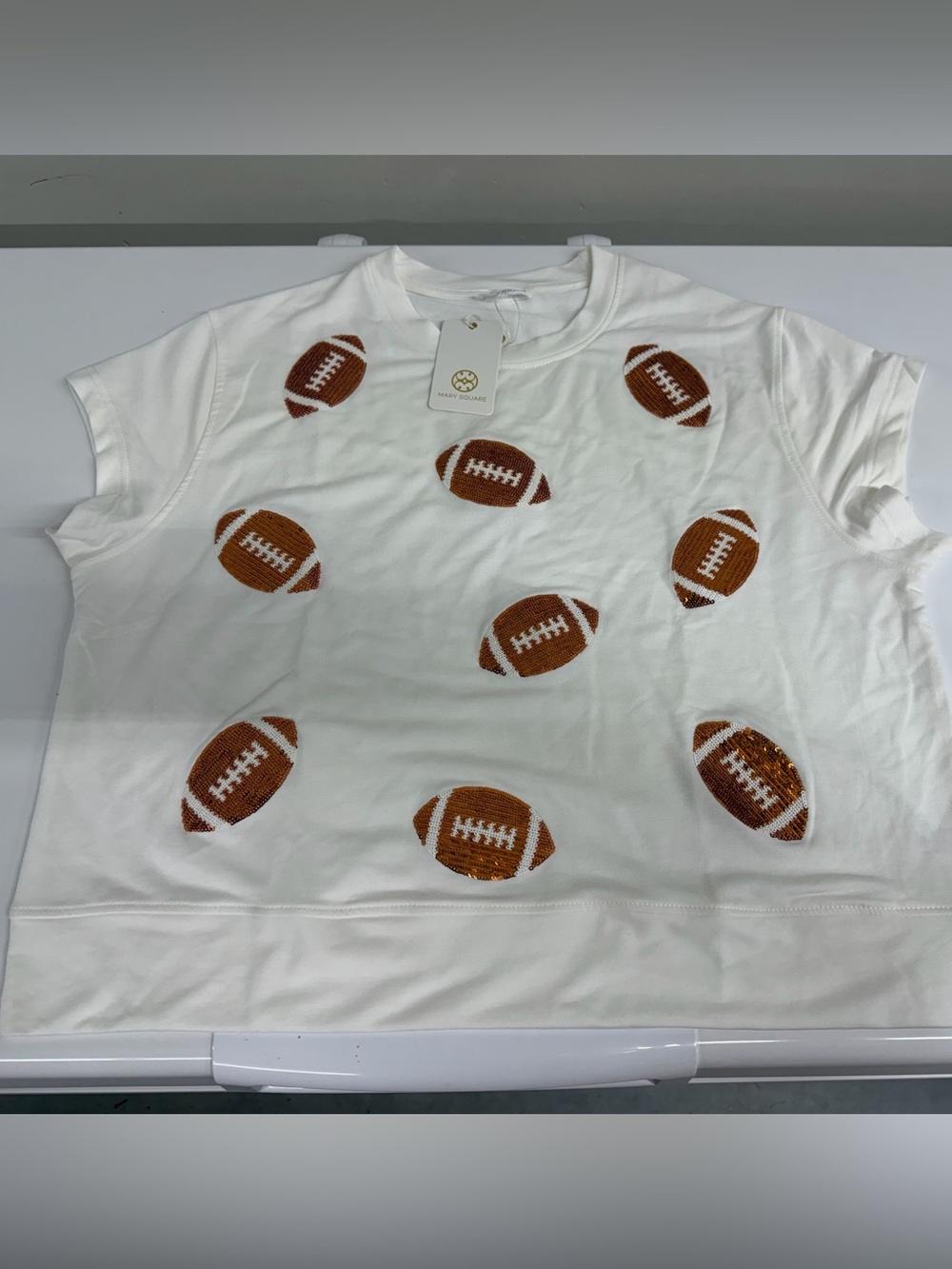 Mary Square sequin football Tee
